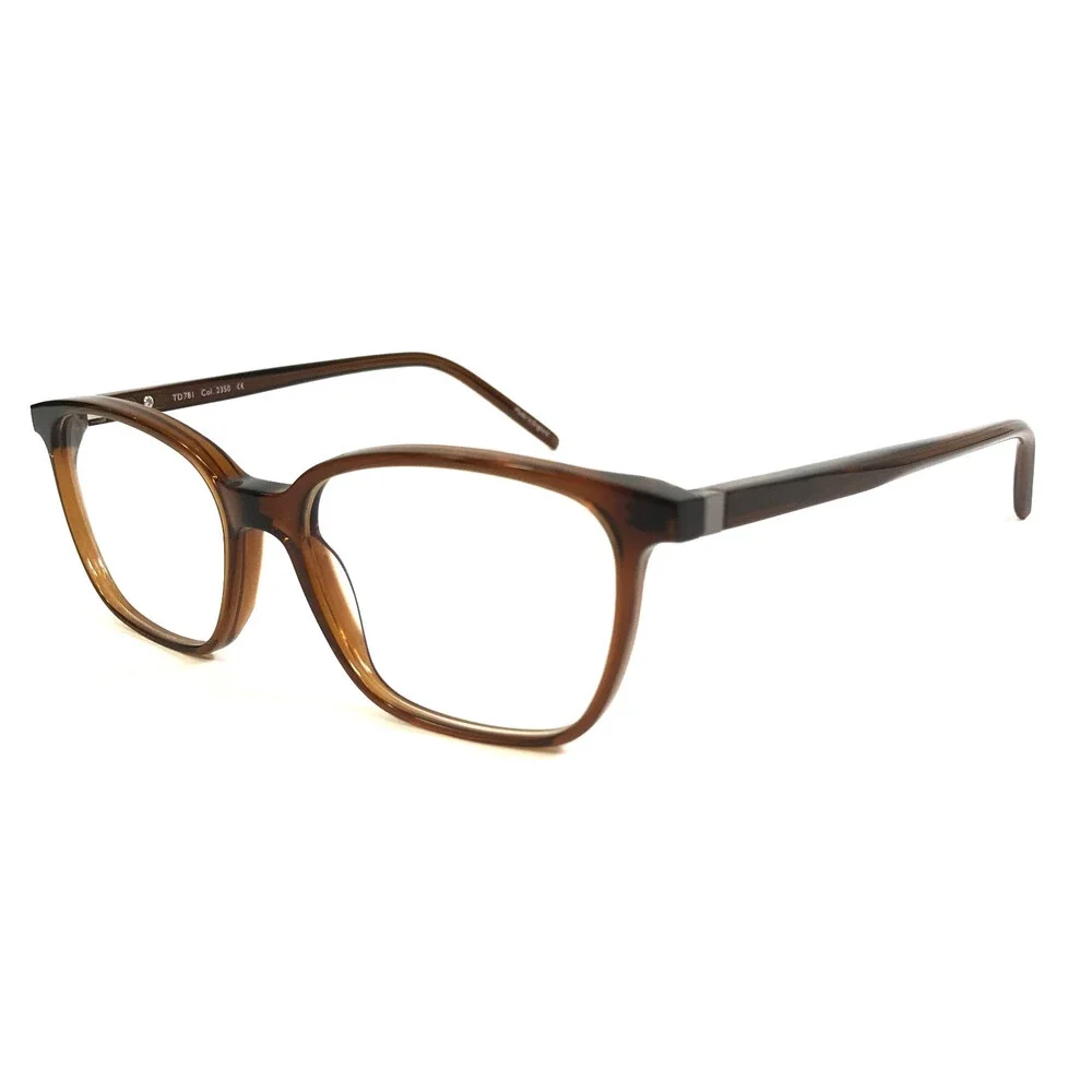 Tom Davies Eyeglasses Frames TD781 Col. 2350 Transparent Brown Square 51-16-145